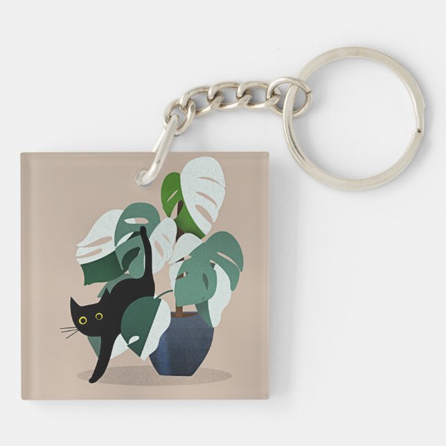 Chat et une plante, chic art déco, (Dos)