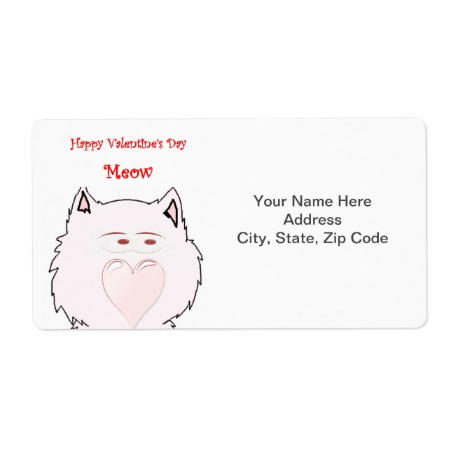 Chat Étiquette de la Saint-Valentin (Devant)