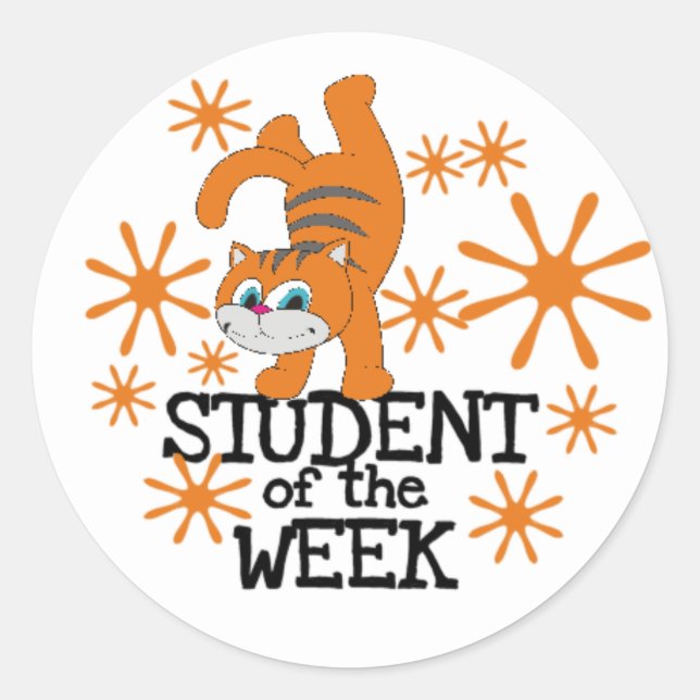 Chat Étudiant de la semaine Stickers (Devant)