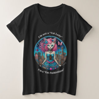 Chat Fashionista (chemise noire) Plus S