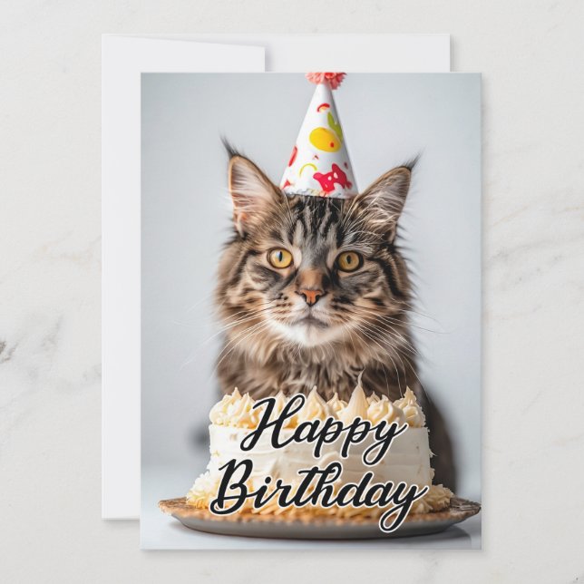 Chat Fluffy Adorable - Cartes d'Amoureux des chats (Devant)