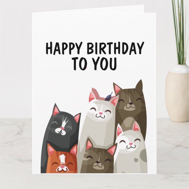 CHAT GRANDE CARTE D'ANNIVERSAIRE, DE MOI ET DE MON (Devant)