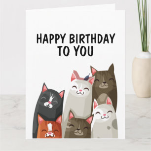 CHAT GRANDE CARTE D'ANNIVERSAIRE, DE MOI ET DE MON