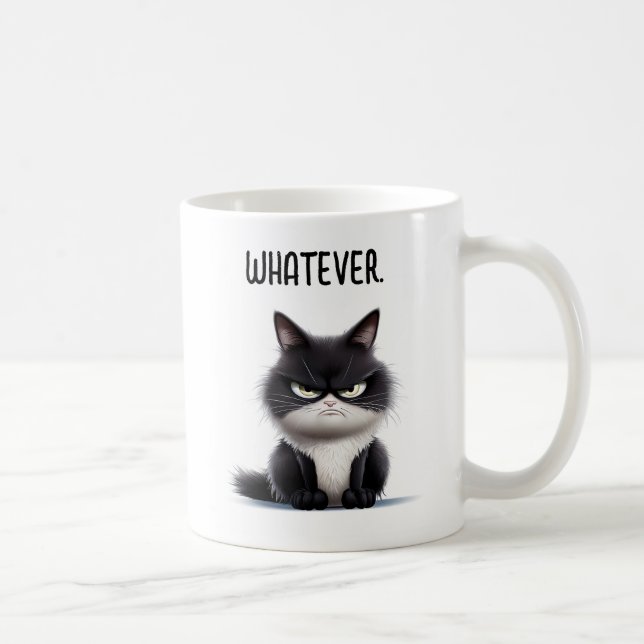 Chat grincheux avec tasse de café (Droite)