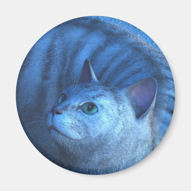Chat Gris 4 Magnet (Devant)