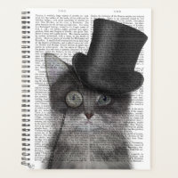 Chat gris avec chapeau supérieur