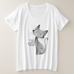 Chat Große Größe T-Shirt