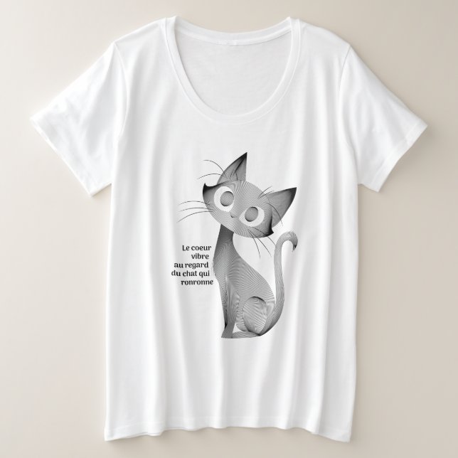 Chat Große Größe T-Shirt (Design vorne)