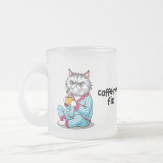 Chat Grumpy Funny Frosted Mug avec votre nom modif