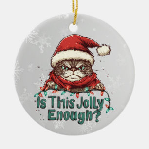 Chat Grumpy Funny Noël Ornement 2 faces