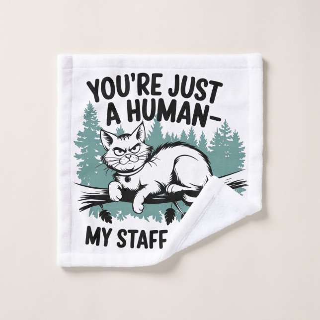 Chat Grumpy - 'Vous êtes juste un humain, mon pers (Gant de toilette)