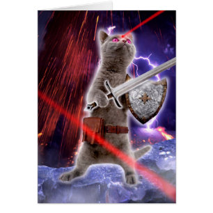 Chat guerrier avec lasers de l'oeil