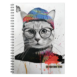 Chat Hipster Journal carnet