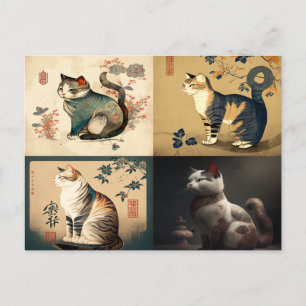 Chat im chinesischen Stil Postkarte