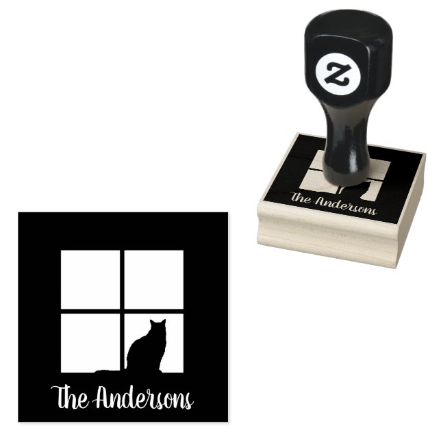 Chat in Window Simple Modern Script Name Niedlich Gummistempel (Stempel)