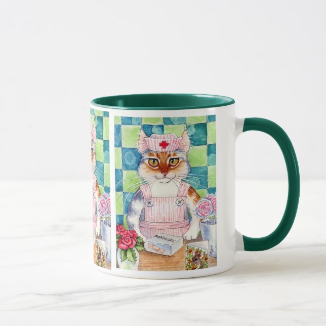 Chat, infirmière, tasse de Striper de sucrerie (Droite)