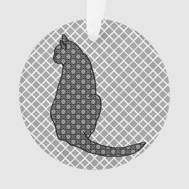 Chat japonais - Kimono noir et blanc (devant)