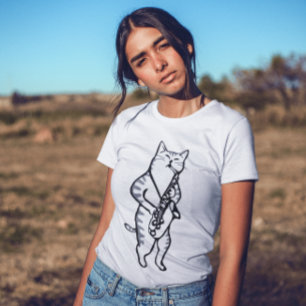 CHAT JAZZ T-SHIRT SAXOPHONE T-SHIRTS