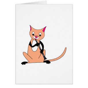 Chat jouant la clarinette