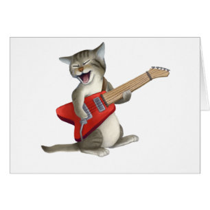 Chat jouant la guitare