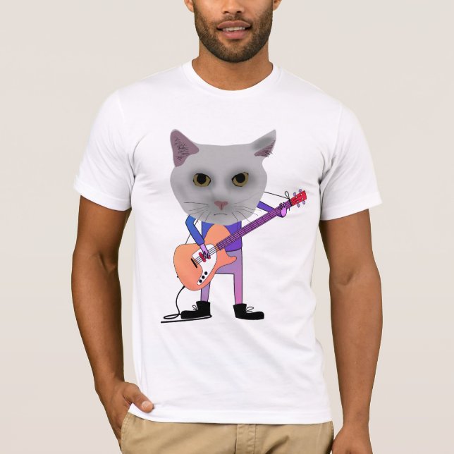 CHAT JOUER T-shirt GUITARE ÉLECTRIQUE (Devant)
