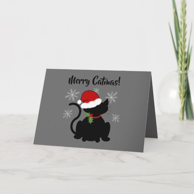 Chat | "Joyeux Noël ! Carte de Noël 5 po x 7 po (Devant)