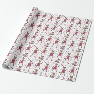 Chat-Junggeselinnen-Abschied im rosa Thema Geschenkpapier