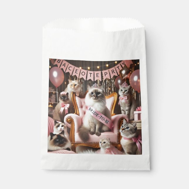 Chat-Junggeselinnen-Abschied im rosa Thema Geschenktütchen (Vorderseite)