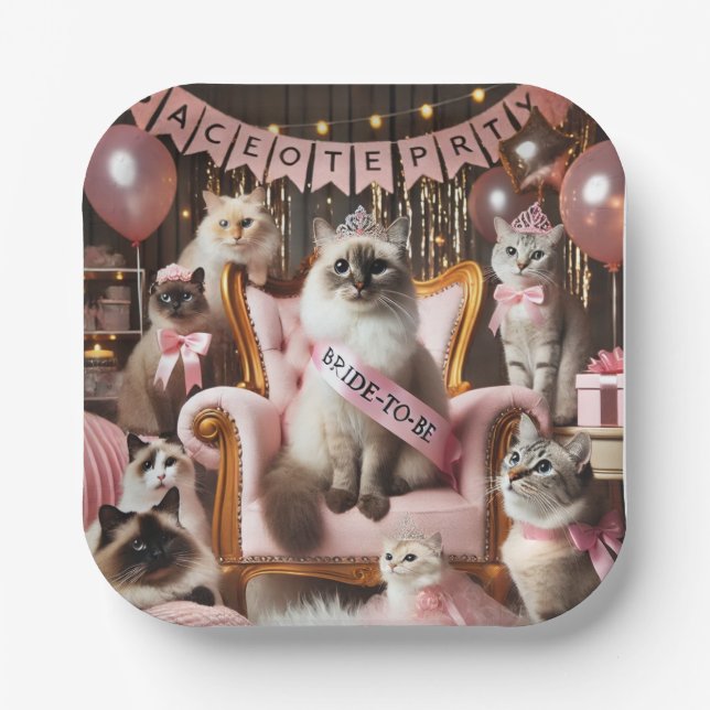 Chat-Junggeselinnen-Abschied im rosa Thema Pappteller (Vorderseite)