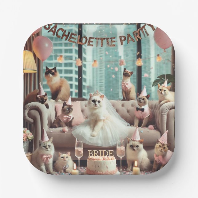 Chat-Junggeselinnen-Abschied im rosa Thema Pappteller (Vorderseite)