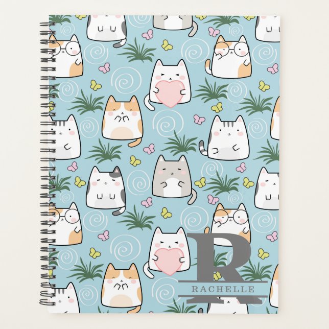 Chat Kawaii dans un Arrière - plan bleu ciel (Devant)