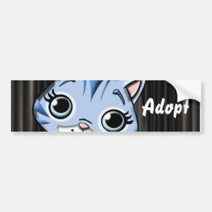 Chat Kitten Chien Adopter le pare-chocs Sticker