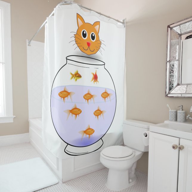 Chat kitten rideau de douche (En situation)