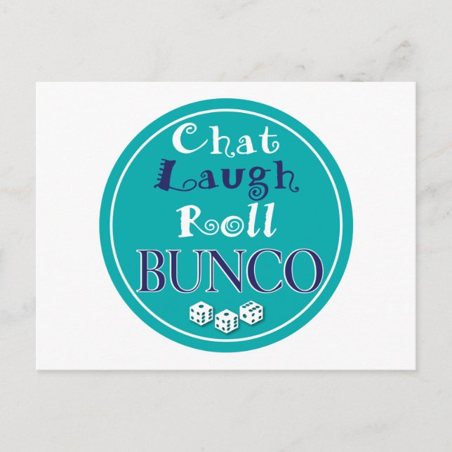 Chat, lachen, rollen - bunco postkarte (Vorderseite)