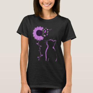 Chat Look Lila Sonnenblumen Schmetterling Überdosi T-Shirt