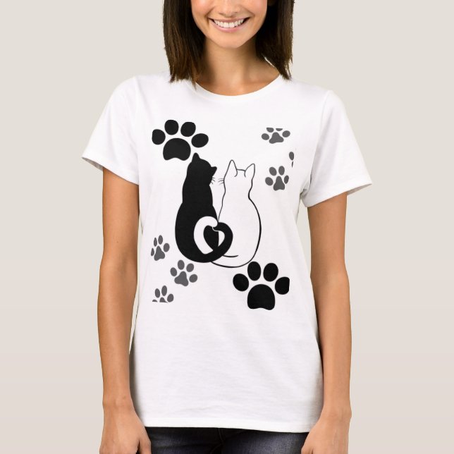 Chat Love T-Shirt Design (Devant)