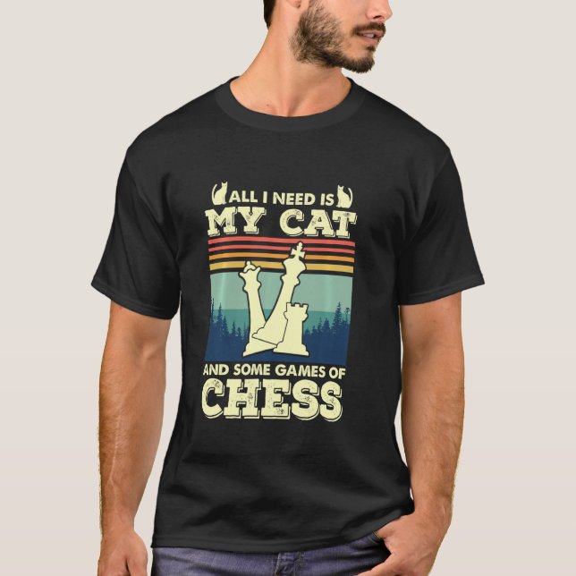 Chat Lover and Schach Player T-Shirt (Vorderseite)