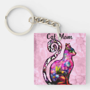 Chat Maman Abstrait Whimsical Chat Kitty Art