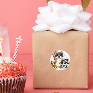 chat maman jamais autocollant