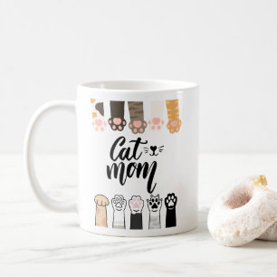 Chat Maman Mug - Cute Chat Paw Design - Cadeau pou
