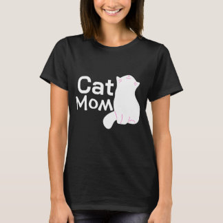 Chat maman T-shirt noir
