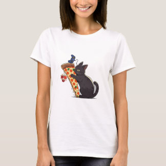 Chat Manger Pizza Jeu Pause T-Shirt
