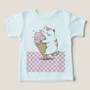 Chat mignon avec pomme de glace Cone Cone T -Chemi