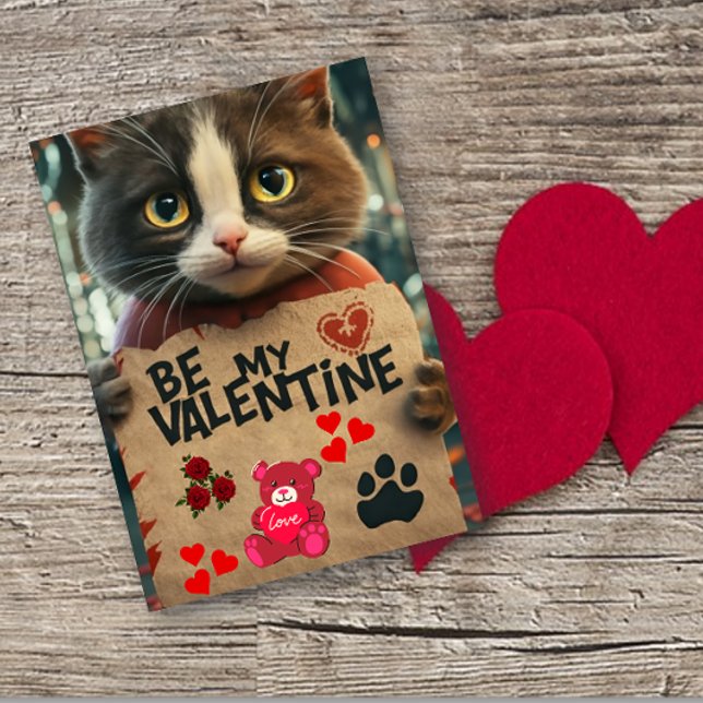 Chat mignon être ma carte Valentine (Créateur téléchargé)
