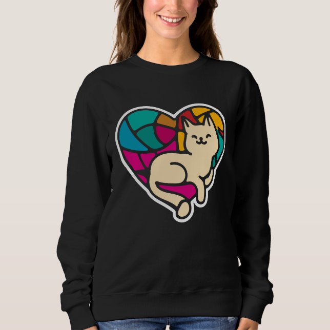 Chat mignon Saint-Valentin chaton amoureux Sweatshirt (Vorderseite)