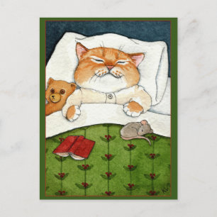 Chat mignon, souris, ours en peluche carte postale
