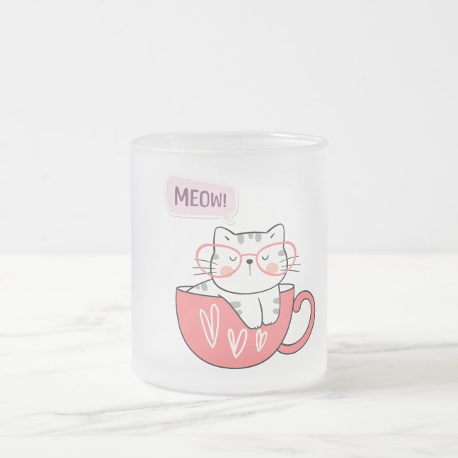 chat miow dans une tasse (Centre)