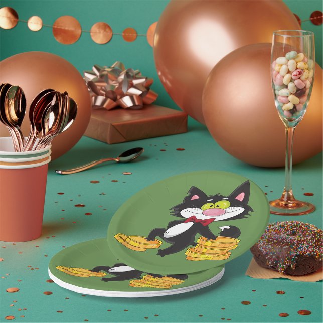 Chat mit Geldpapier-Tellern Pappteller (Von Creator hochgeladen)