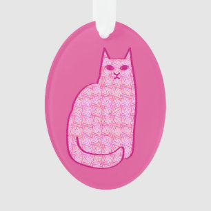 Chat moderne du milieu du siècle, Fuchsia et rose