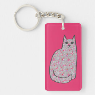 Chat moderne du milieu du siècle, Fuchsia rose et 